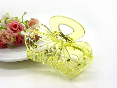 韩国 摔不断树脂镂空蝴蝶结发抓夹盘发发饰 洗澡发夹-9331---C6-3-6