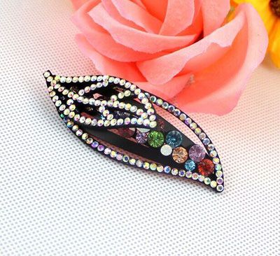 中号新款韩版BB夹进口捷克钻刘海夹子高档精致气质满钻小边夹带钻发卡C5-2-2