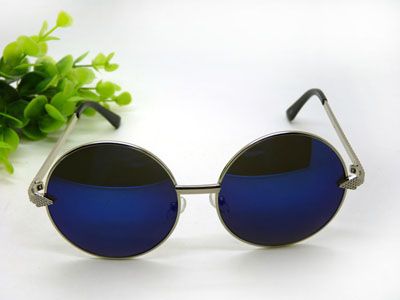 复古圆形潮太阳镜彩膜男女士反光圆脸复古墨镜大框蛤蟆镜驾驶眼镜-8269-38号