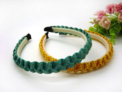 韩国进口正品发箍麻花编织拉花布质彩带发卡发饰压发卡C4-1-3