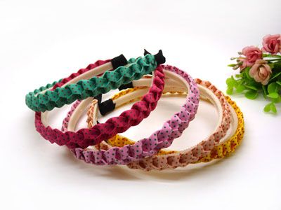 韩国进口正品发箍麻花编织拉花布质彩带发卡发饰压发卡C4-1-3