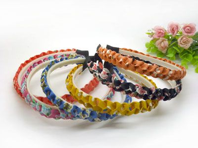 韩国进口正品发箍麻花编织拉花布质彩带发卡发饰压发卡C4-1-3