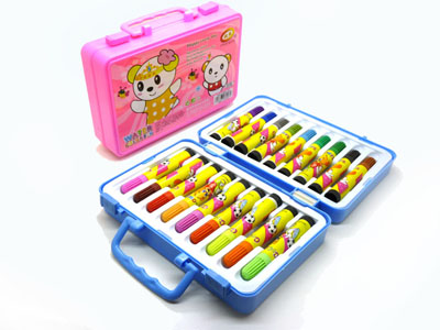 水彩笔 18色儿童画笔无毒粗杆多功能套装礼盒 -2392-18色水彩笔B12-1-5后E9-1-5