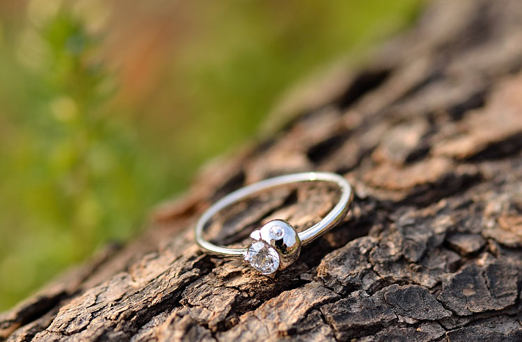 韩国韩版指环 仿真结婚钻石戒指 潮女饰品婚戒 送戒指盒珠联璧合 -14号