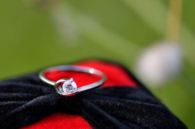 韩国韩版指环 仿真结婚钻石戒指 潮女饰品婚戒 送戒指盒珠联璧合 -15号