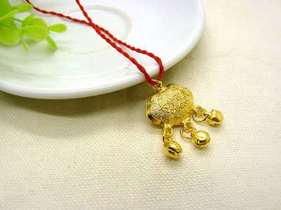 长命百岁锁项链吊坠金锁宝宝儿童周岁送礼物 