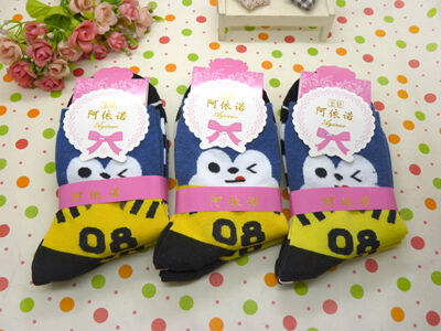 自产自销正版阿伊诺卡通纯棉袜中筒春秋冬季潮款E2-4-3F1-1-4