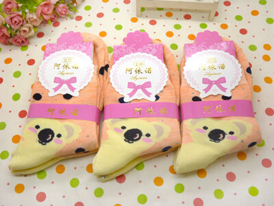 自产自销正版阿伊诺彩棉精品卡通纯棉袜中筒春秋冬季潮款八B33-4-3