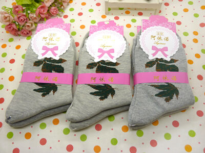 自产自销正版阿伊诺彩棉精品卡通纯棉袜中筒春秋冬季潮款八B33-4-3