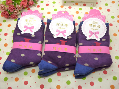 自产自销正版阿伊诺彩棉精品卡通纯棉袜中筒春秋冬季潮款八B33-4-3