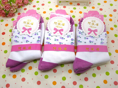 自产自销正版阿伊诺彩棉精品卡通纯棉袜中筒春秋冬季潮款八B33-4-3