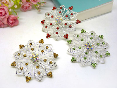 韩国时尚水钻雪花胸针女 韩国水晶胸花别针衣服配饰 -34号B2-1-5-6