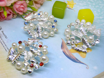 手工定制时尚银色百搭花朵夸张天然贝壳珍珠胸针欧美饰品 -29号B2-1-5-6