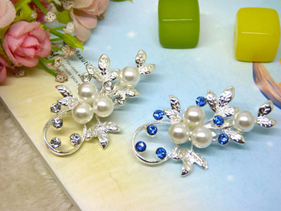 手工定制时尚银色百搭花朵夸张天然贝壳珍珠胸针欧美饰品 -29号B2-1-5-6