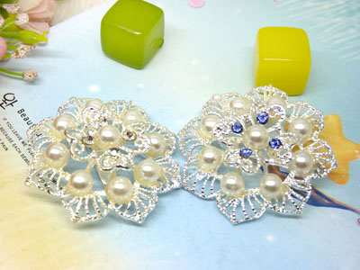 手工定制时尚银色百搭花朵夸张天然贝壳珍珠胸针欧美饰品 -29号B2-1-5-6