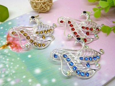 新款韩版小孔雀胸针高档水钻精美胸花优雅气质别针白领风 -26号B2-1-5-6