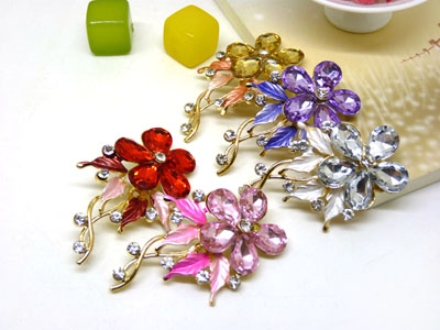 新款正品高档西装配饰女性胸花水钻花朵胸针韩版别针 -24号B2-1-5-6