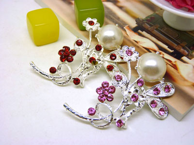 韩国进口胸花饰品复古珍珠微镶水钻装饰花朵胸针女别针 -21号C5-2-3