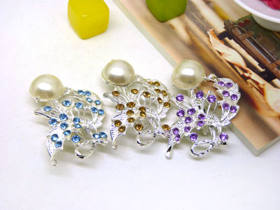 韩国进口胸花饰品复古珍珠微镶水钻装饰花朵胸针女别针 -21号 C5-2-3