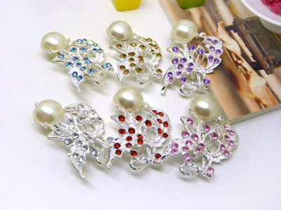 韩国进口胸花饰品复古珍珠微镶水钻装饰花朵胸针女别针 -21号 C5-2-3