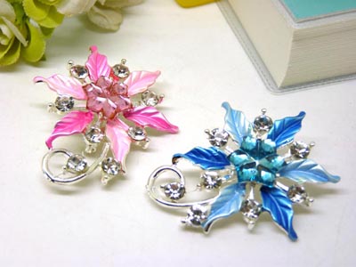 女花瓣水晶高档花朵胸花 韩版时尚个性胸针 精品水钻配饰 -18号B2-1-5-6
