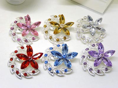 日韩女胸针胸花清新甜美闪亮晶莹水晶琉璃合金优雅正式派对  -17号B2-1-6