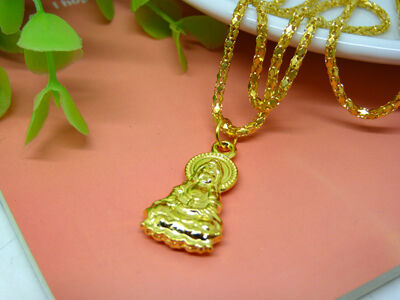 金项链吊坠 仿真金定制金色久不掉色女款式 实心小观音