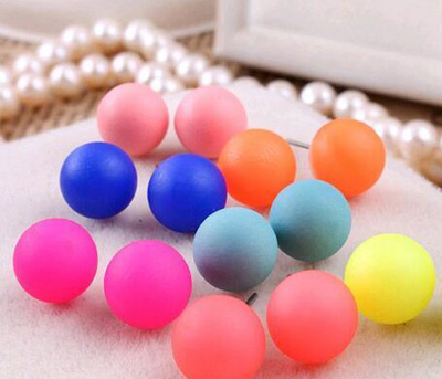 3号日韩多彩百搭可爱七彩糖果色耳环 QQ球球耳钉 耳饰B4-1-5