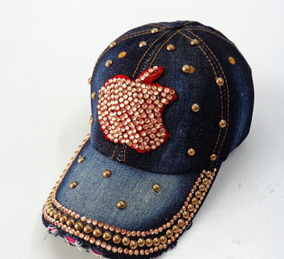 新款韩版潮款镶钻棒球帽 女士休闲鸭舌帽 百款混搭帽子批发