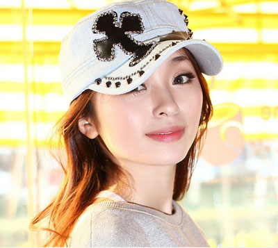 新款韩版潮款镶钻棒球帽 女士休闲鸭舌帽 百款混搭帽子批发A31-1-上