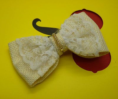 韩国发饰 新款热卖布艺蕾丝蝴蝶结发夹 弹簧夹厂家批发C3-3-1