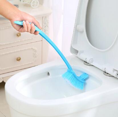 新款曲线手柄创意塑料弯曲长柄双面马桶刷洁厕刷