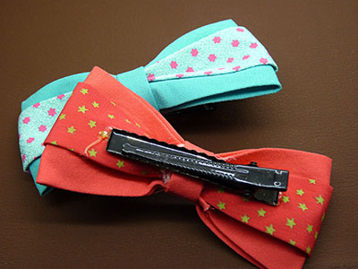 韩版绒布双层蝴蝶结领结压发夹 发卡 头饰批发B4-2-3