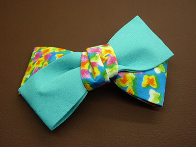 韩版绒布双层蝴蝶结领结压发夹 发卡 头饰批发B4-2-3