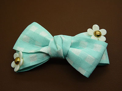 韩版绒布双层蝴蝶结领结压发夹 发卡 头饰批发B4-2-3