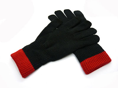 冬季长款保暖毛线针织手套触摸屏分指情侣男女手套	六B20-1-3