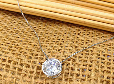 单钻项链 韩国精致进口锆石锁骨链女银饰 时尚配饰六C4-2-3