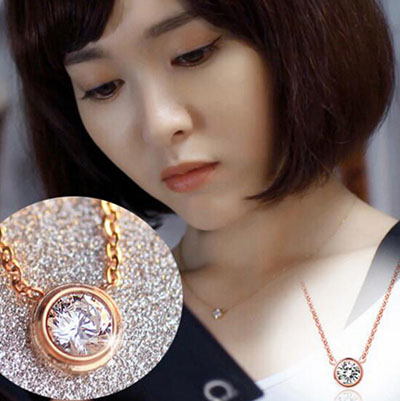 单钻项链 韩国精致进口锆石锁骨链女银饰 时尚配饰B4-1-3