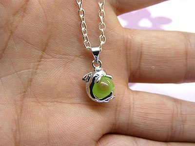 项饰 猫眼石吊坠 大海豚之恋保色玉石批发 糖果色猫眼石 韩版韩式B4-1-3