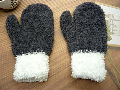 新款冬季保暖针织手套批发 儿童半边绒包套