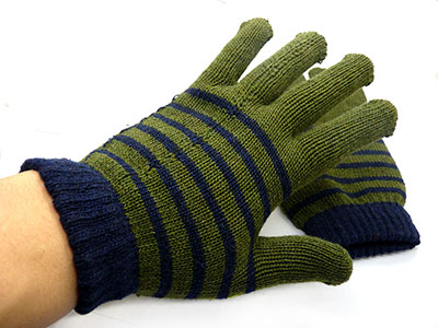 冬季保暖手套针织毛线男士手套 全指手套羊毛线手套