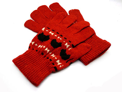 冬季新款时尚保暖五指地摊货源针织棉手套加厚
