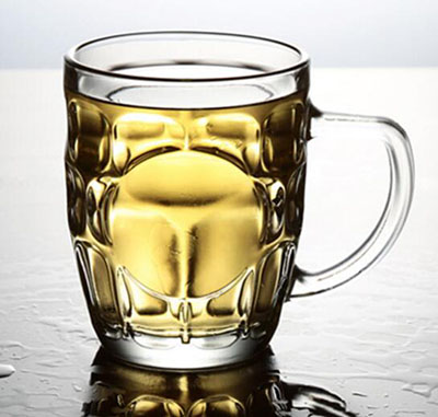 JY-K0017菠萝把杯 玻璃啤酒杯扎啤杯家用水杯子小号 透明加厚B19-3-1