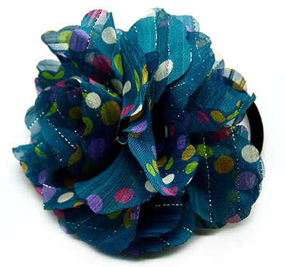 时尚甜美雪纺花朵发圈 精品皮筋 厂家直销C4-2-1