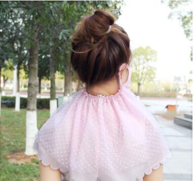 韩版女士防晒口罩春夏季防紫外线薄款护颈护脖套头口罩大雪纺面纱C1-2-3