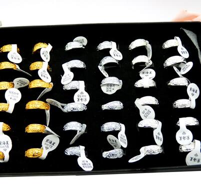 民族风福字戒 镀24k金仿黄金戒指时尚戒指 情侣戒指 久不掉色16#