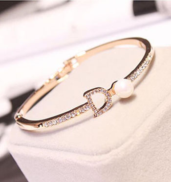 镀金玫瑰金时尚韩版手链 镶钻手镯 首饰饰品女朋友生日礼物C5-2-4