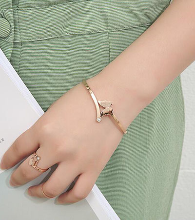 镀金玫瑰金时尚韩版手链 镶钻手镯 首饰饰品女朋友生日礼物C5-2-4