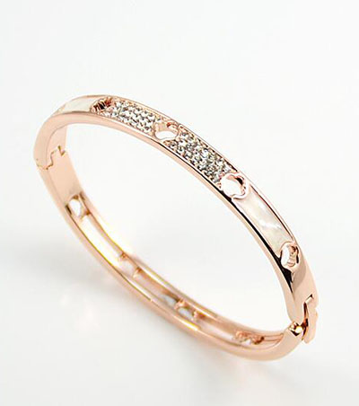 镀金玫瑰金时尚韩版手链 镶钻手镯 首饰饰品女朋友生日礼物C5-2-4