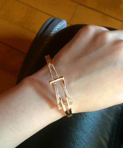 镀黄金时尚韩版手链 镶钻手镯 首饰饰品女朋友生日礼物C5-2-4